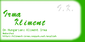 irma kliment business card